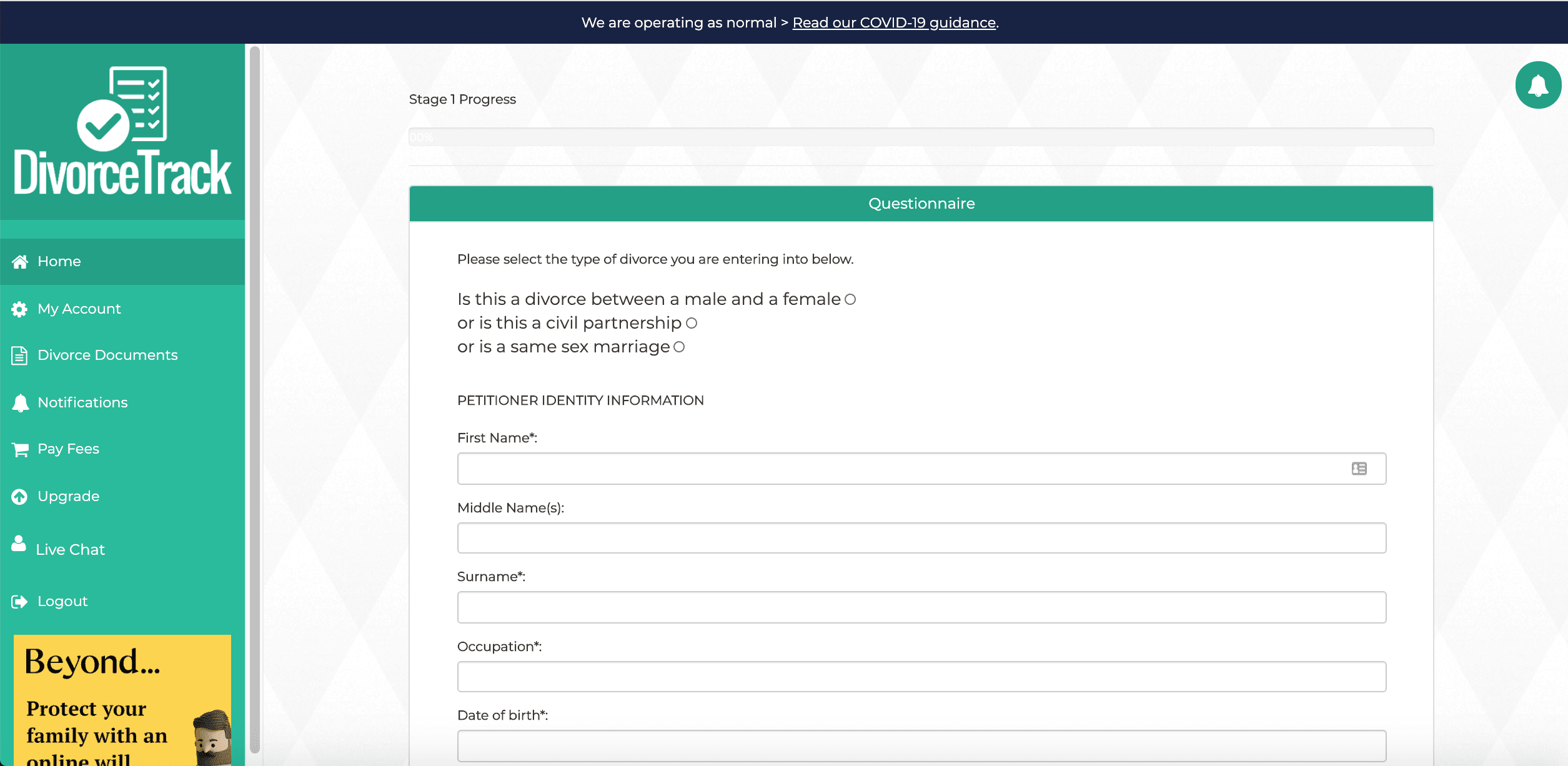 Questionnaire DivorceTrack Guide