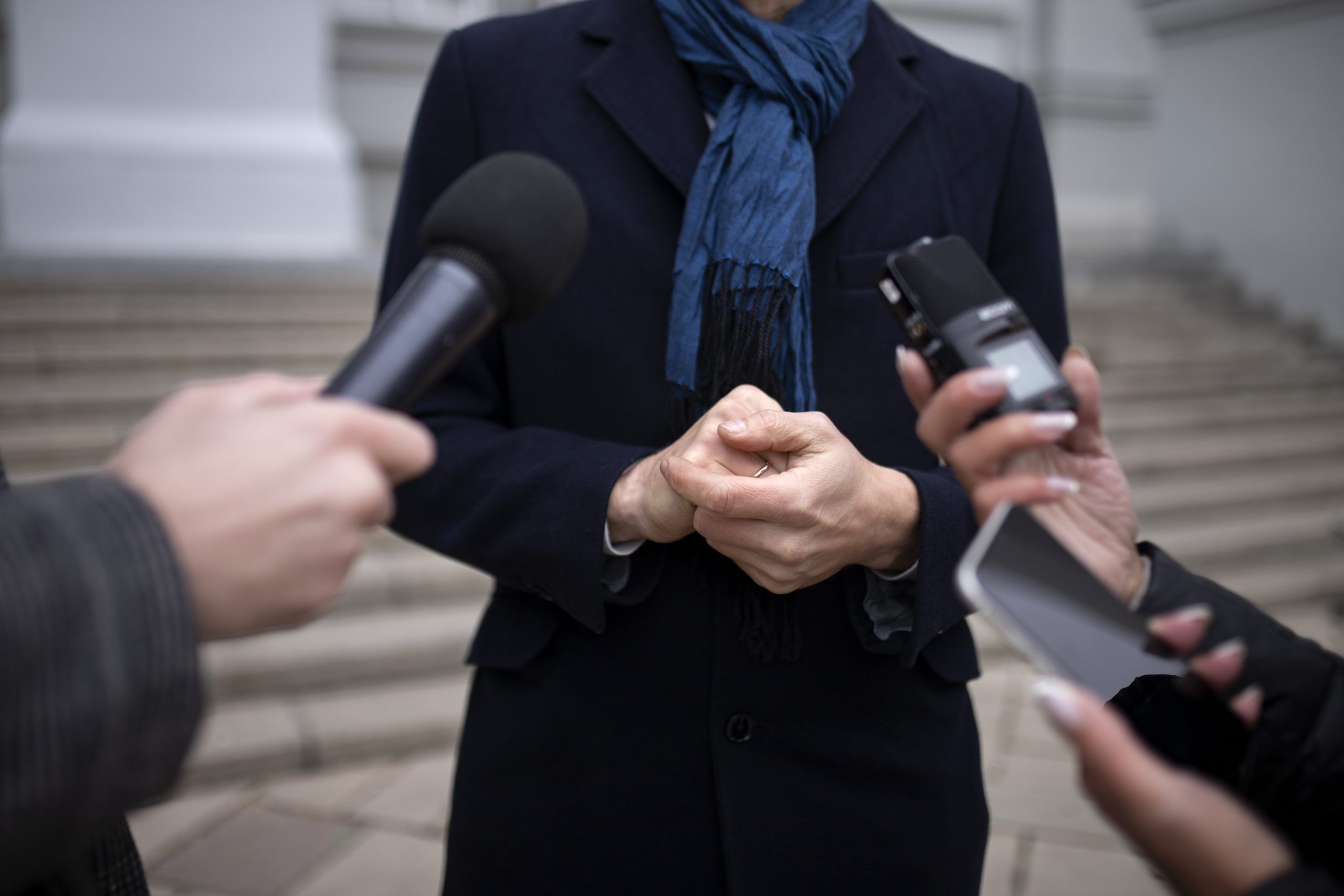 reporter taking an interview